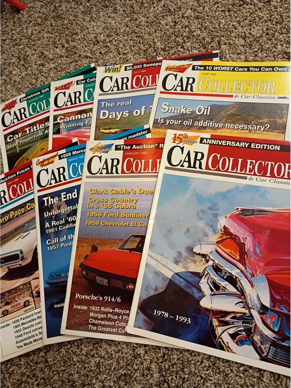 VTG 1993 Car Classics Magazine Lot Of 8 Automobile Chameleon Cobra DeSoto Tanker